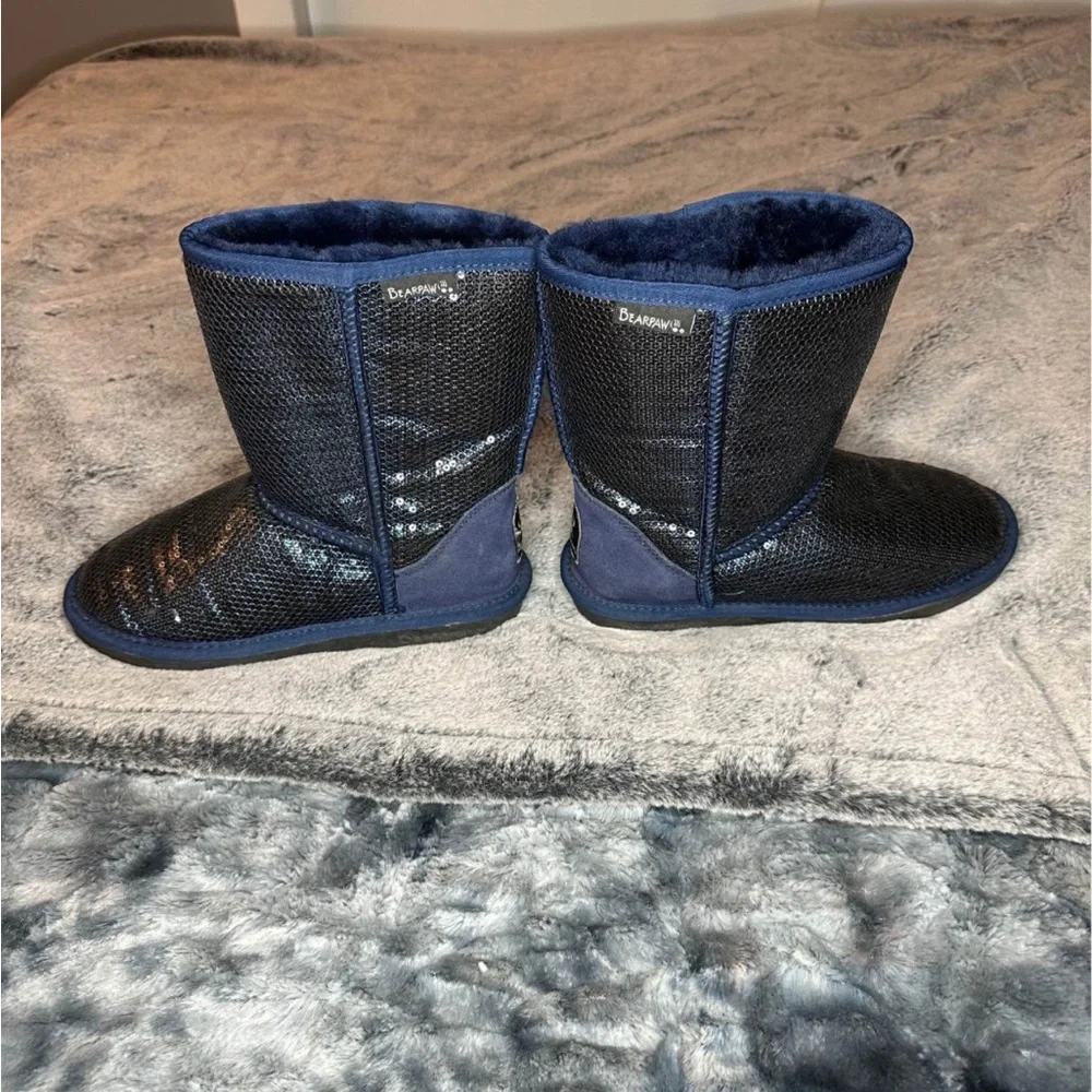 Bearpaws Black and Blue Sequin Boots - Picture 3 of 5
